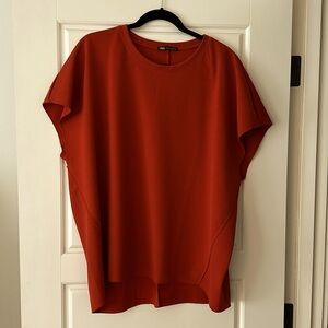 Burnt orange Zara top, shirt sleeved